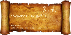 Korponai Abigél névjegykártya